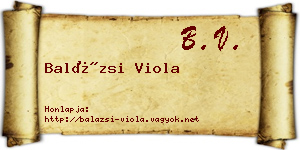 Balázsi Viola névjegykártya